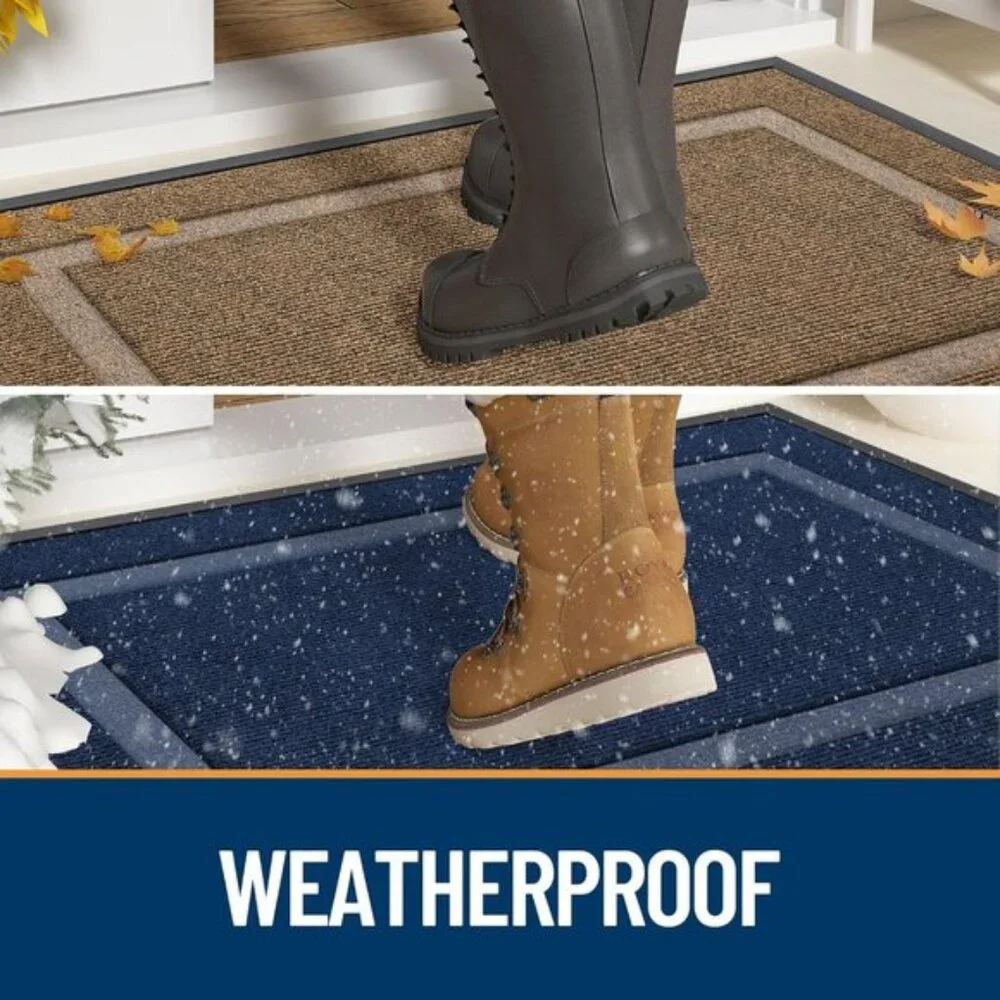29.5x17 Front Door Mat, Waterproof All-Season, Fade-Resistant Entryway Mat, Grey